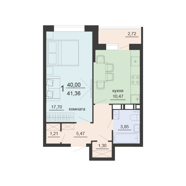 Квартира 1-комнатная квартира