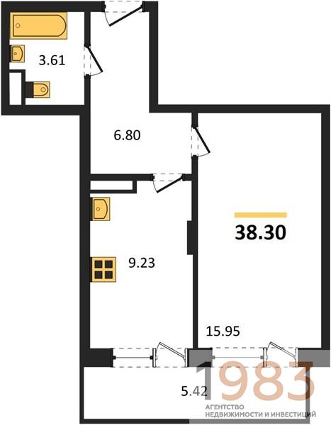 Квартира 1-комнатная квартира