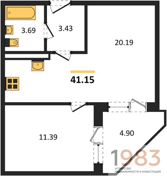 Квартира 1-комнатная квартира