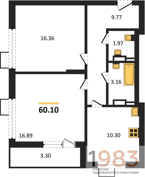 Квартира 2-комнатная квартира