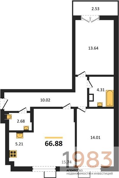 Квартира 2-комнатная квартира