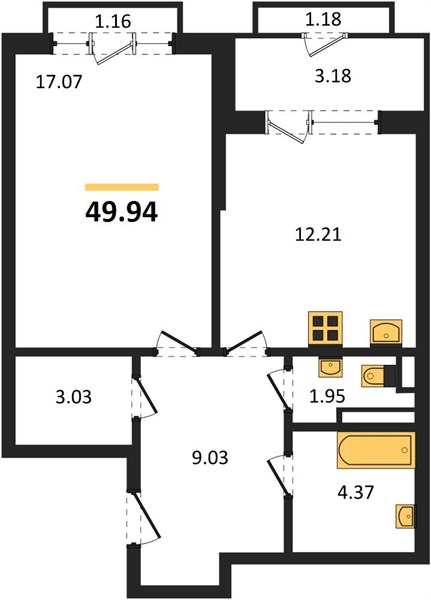 Квартира 1-комнатная квартира