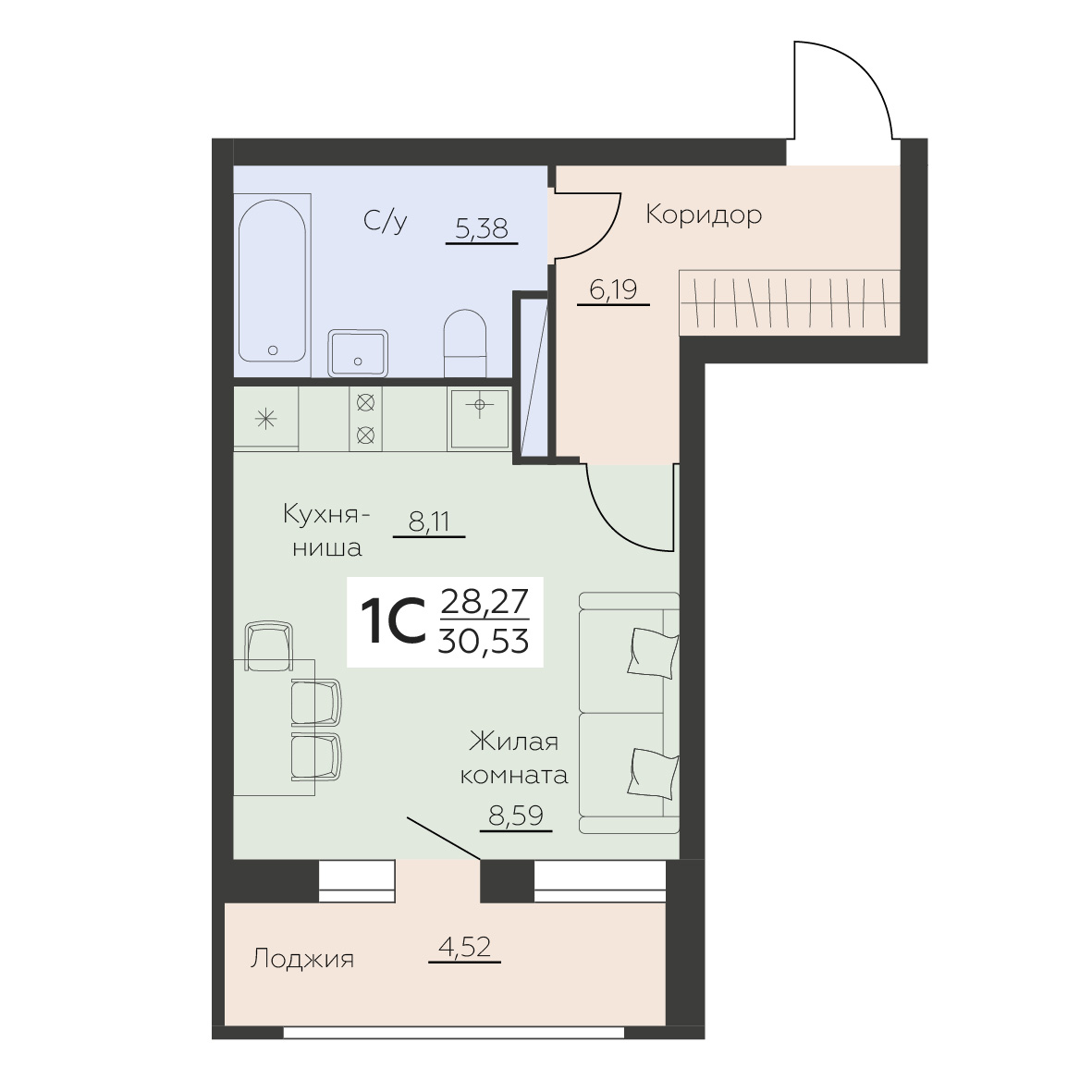 Квартира Студия