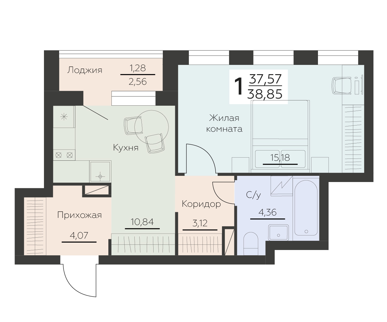 Квартира 1-комнатная квартира