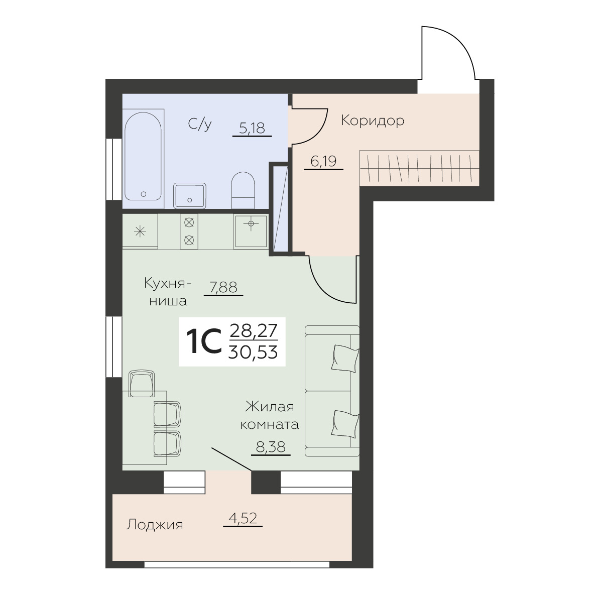 Квартира Студия