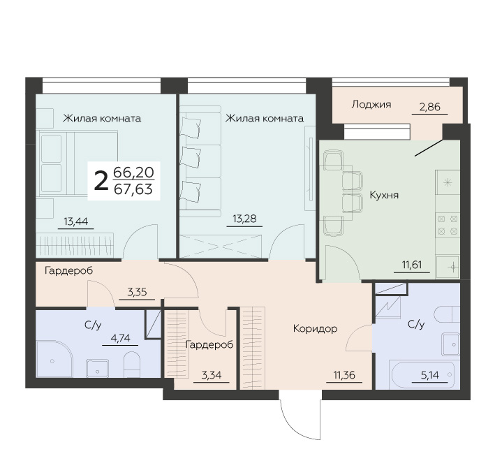 Квартира 2-комнатная квартира