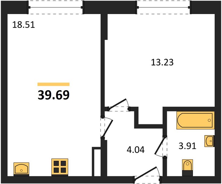 Квартира 1-комнатная квартира