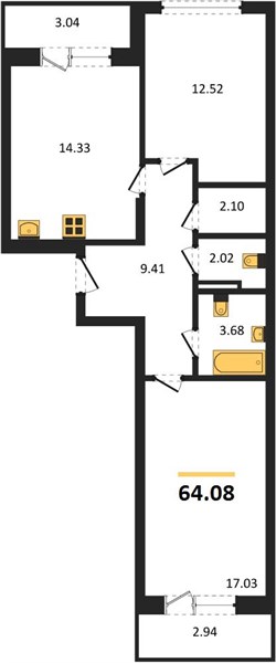 Квартира 2-комнатная квартира