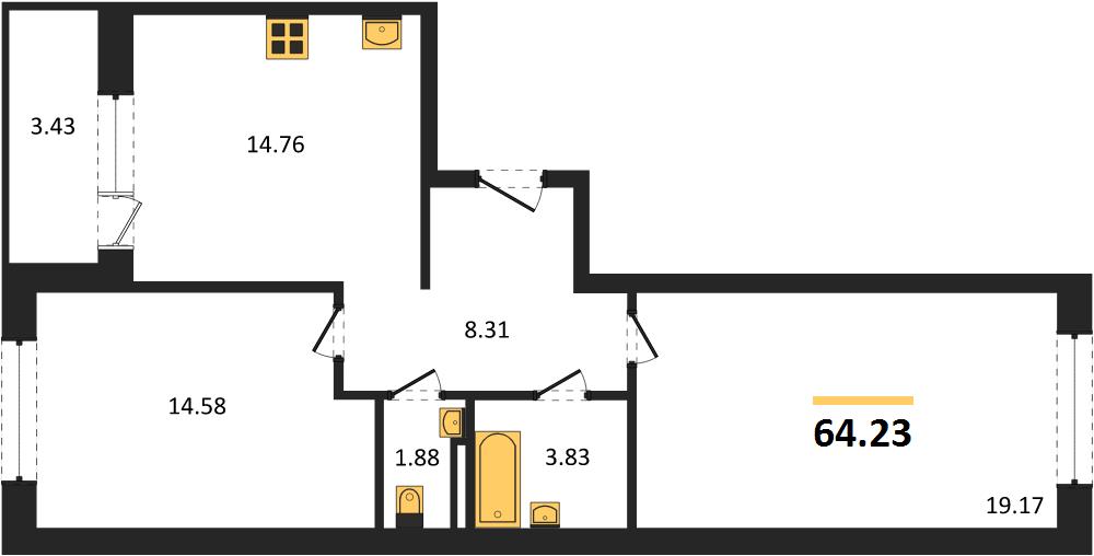 Квартира 2-комнатная квартира