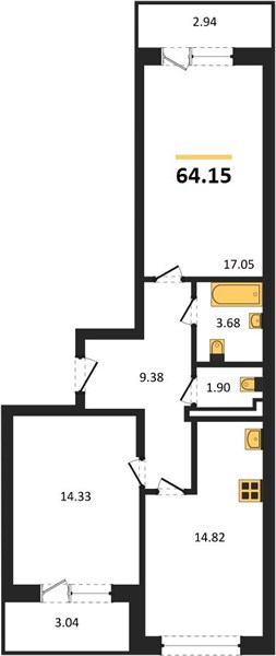 Квартира 2-комнатная квартира