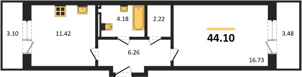 Квартира 1-комнатная квартира