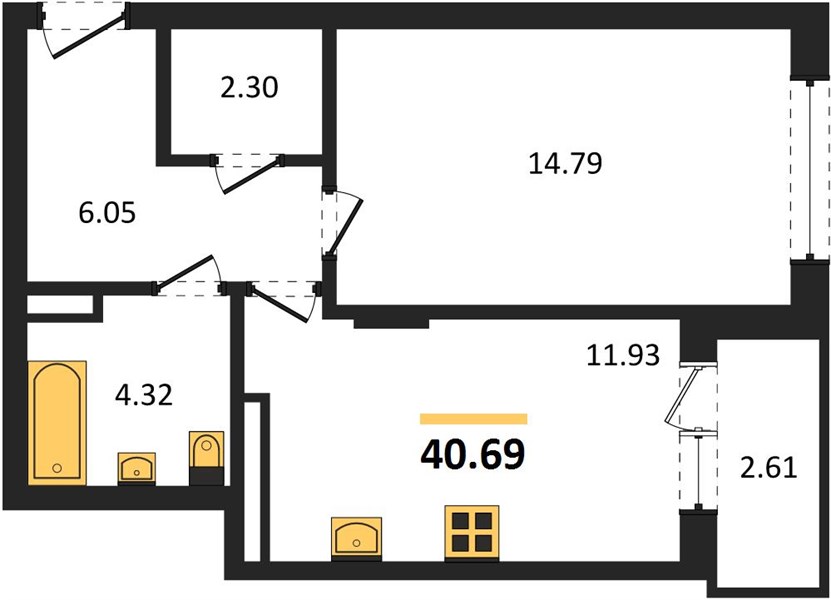 Квартира 1-комнатная квартира