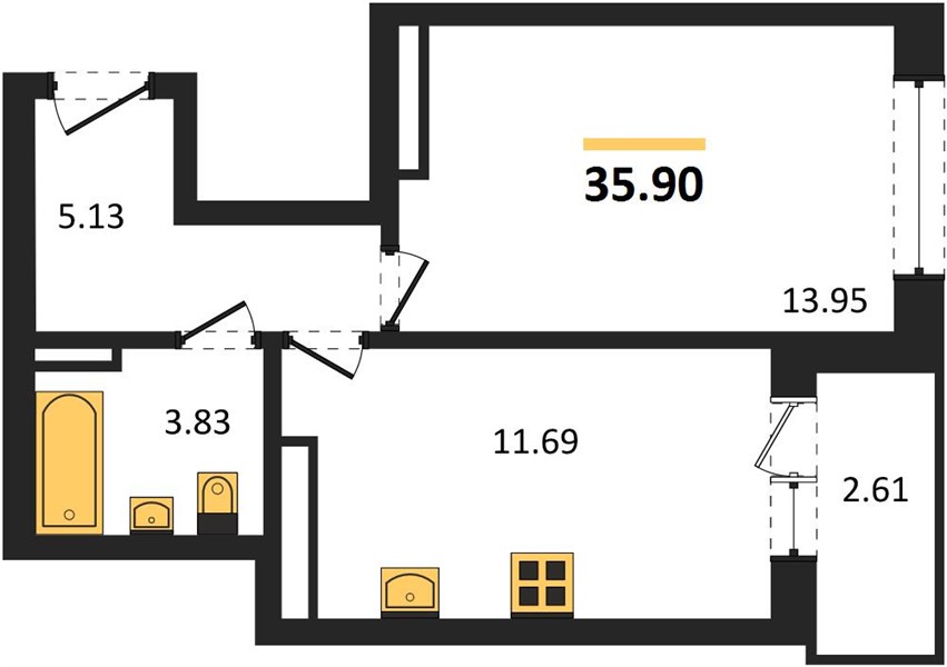 Квартира 1-комнатная квартира