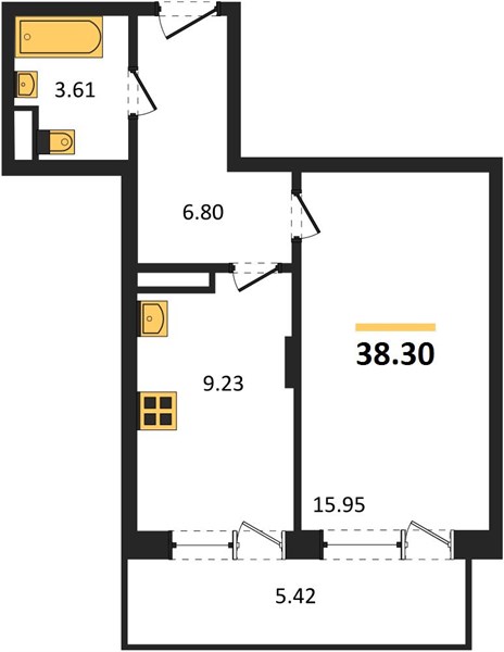 Квартира 1-комнатная квартира