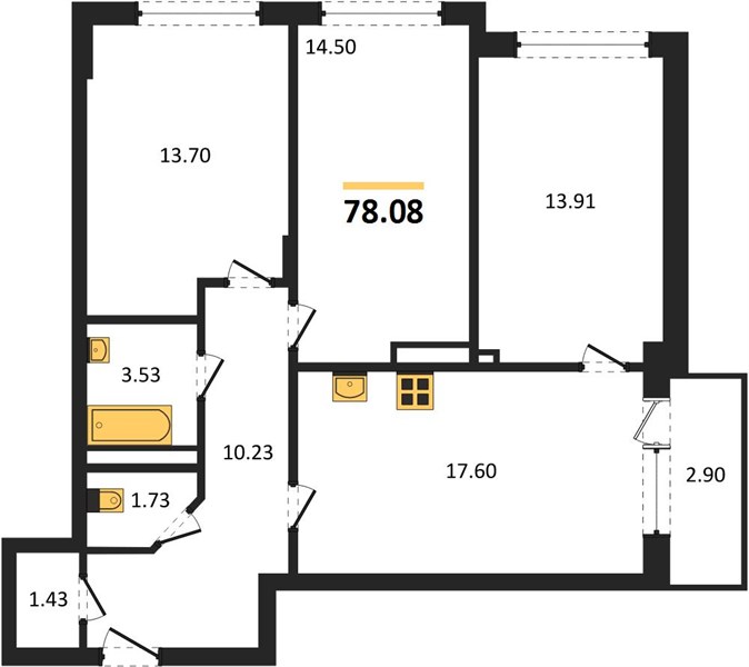Квартира 3-комнатная квартира