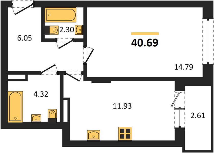 Квартира 1-комнатная квартира