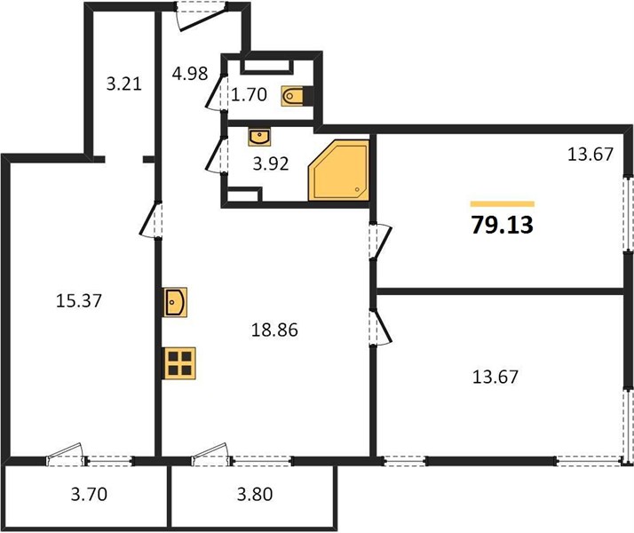 Квартира 3-комнатная квартира