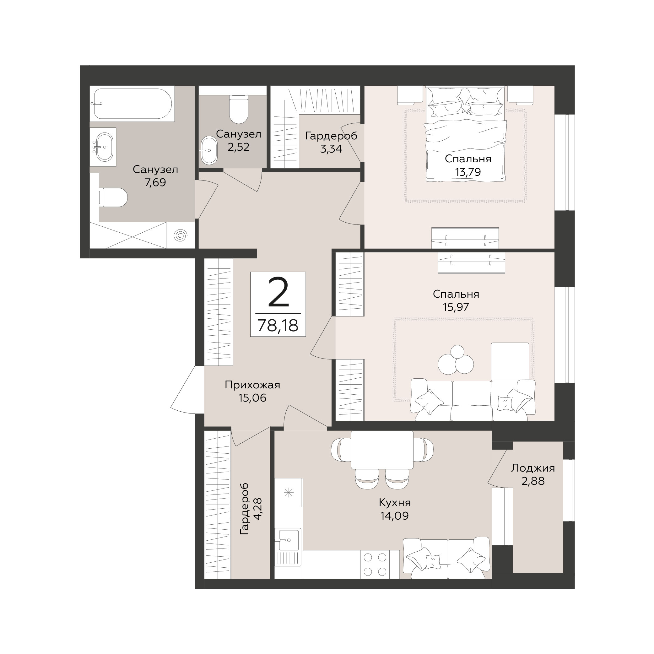 Квартира 2-комнатная квартира