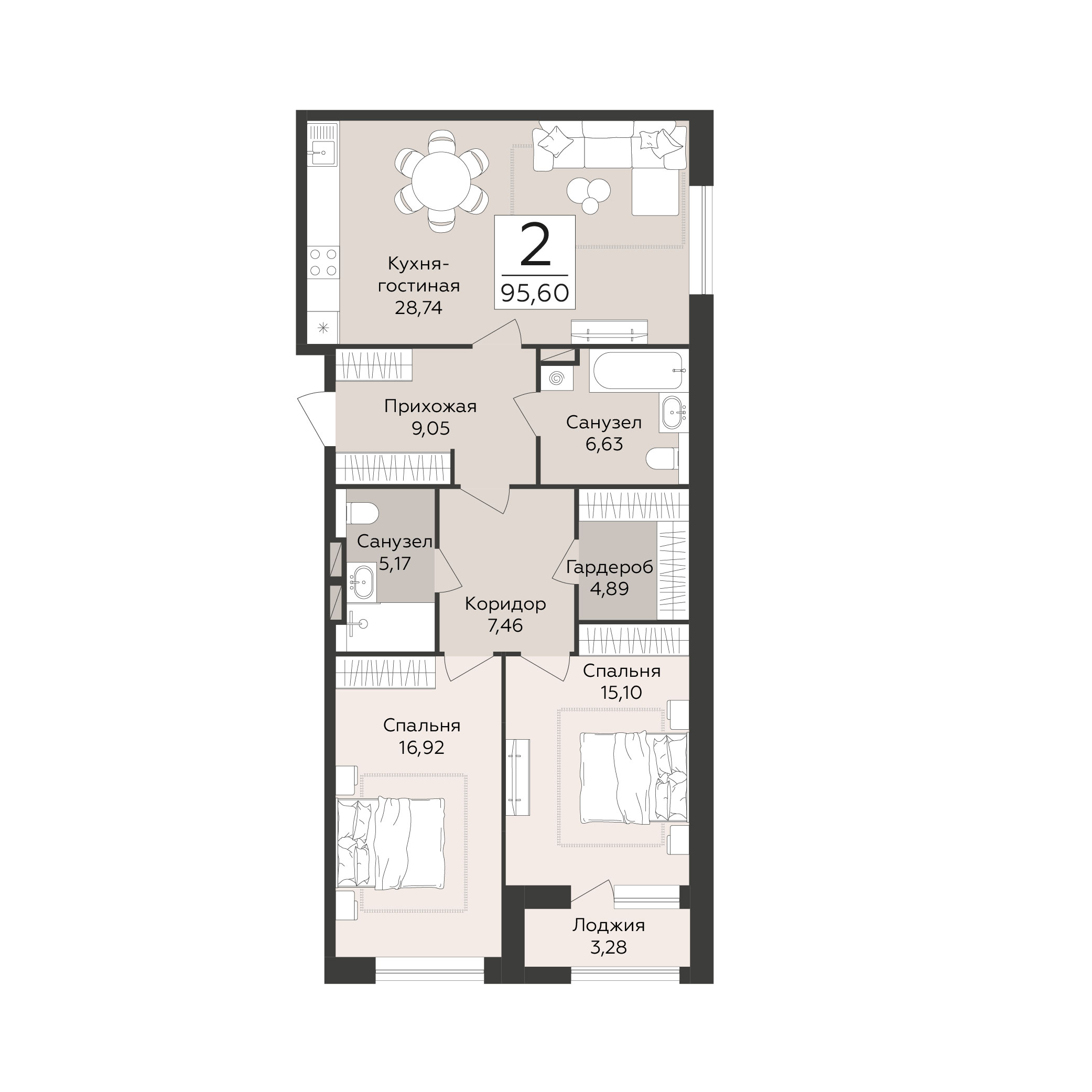 Квартира 2-комнатная квартира