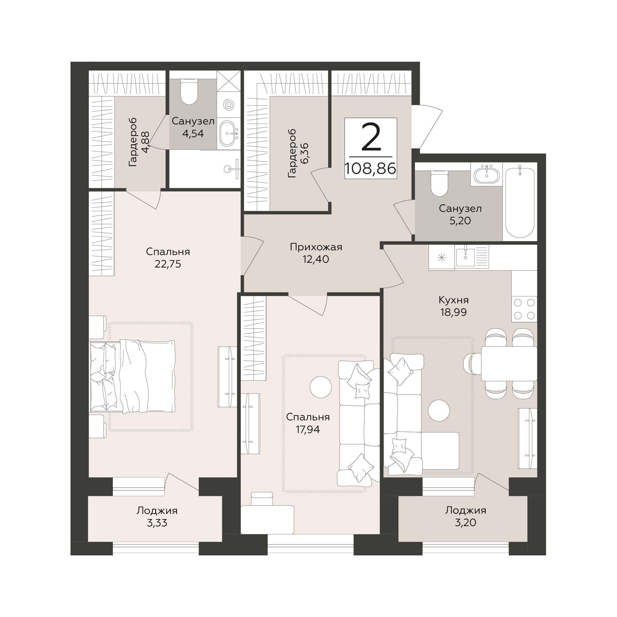 Квартира 2-комнатная квартира