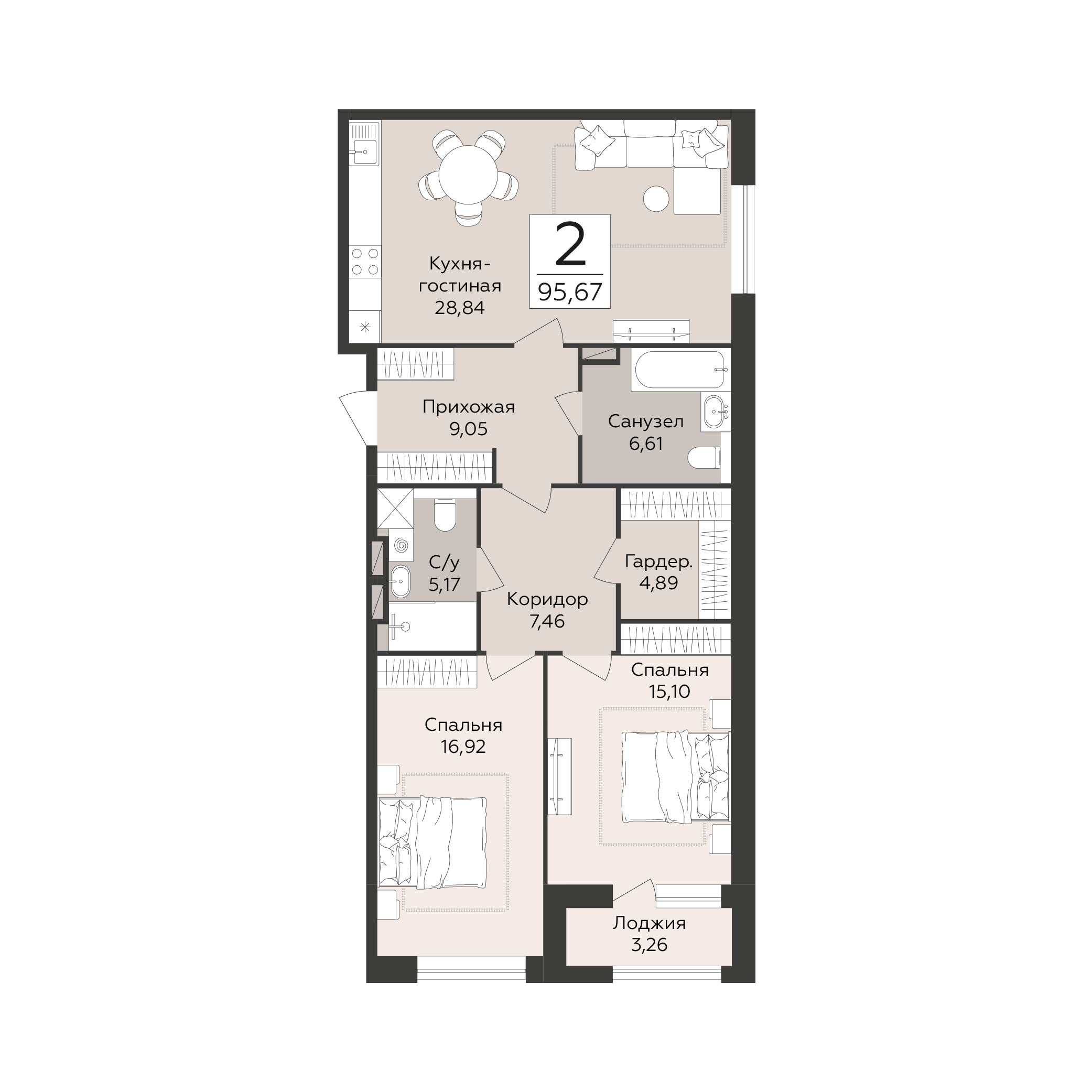 Квартира 2-комнатная квартира