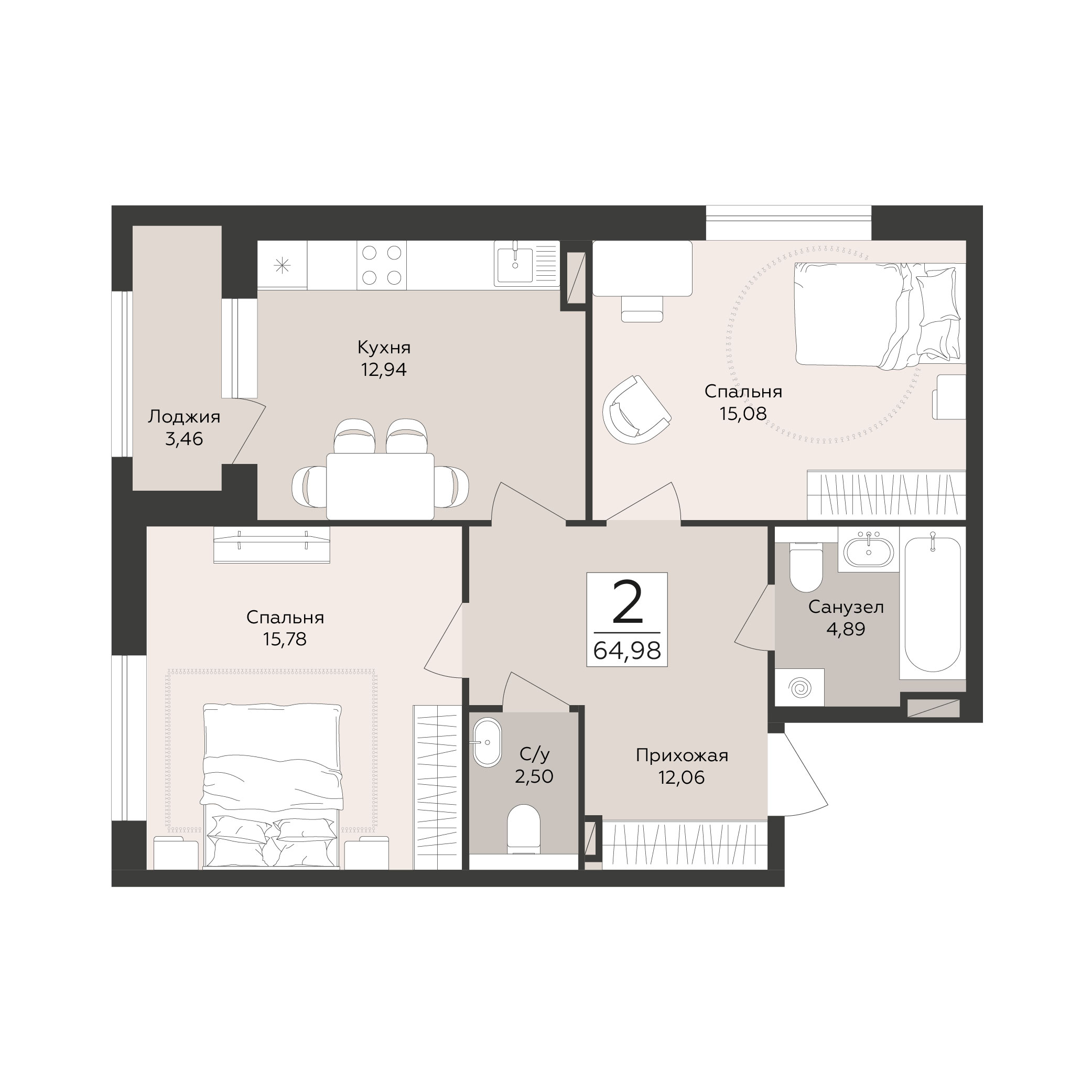 Квартира 2-комнатная квартира