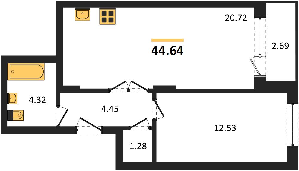 Квартира 1-комнатная квартира
