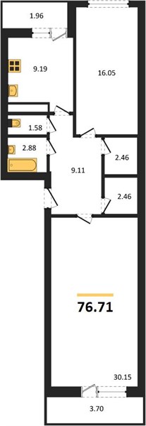 Квартира 2-комнатная квартира