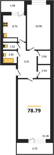 Квартира 2-комнатная квартира