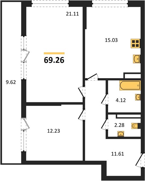 Квартира 2-комнатная квартира