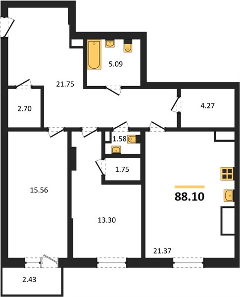 Квартира 2-комнатная квартира