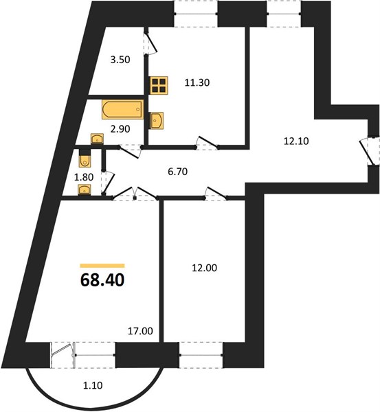 Квартира 2-комнатная квартира