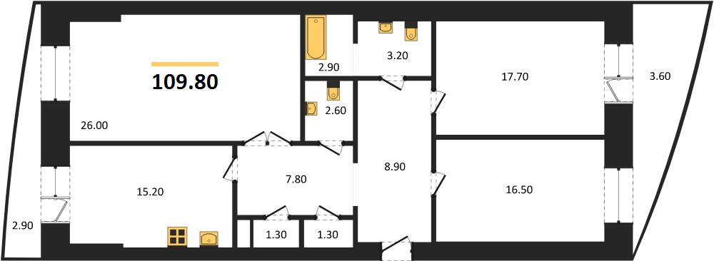 Квартира 3-комнатная квартира