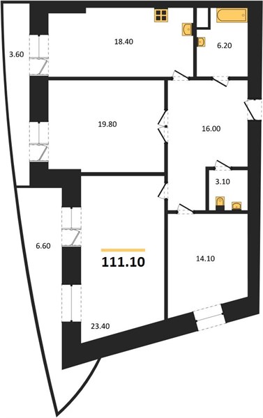 Квартира 3-комнатная квартира