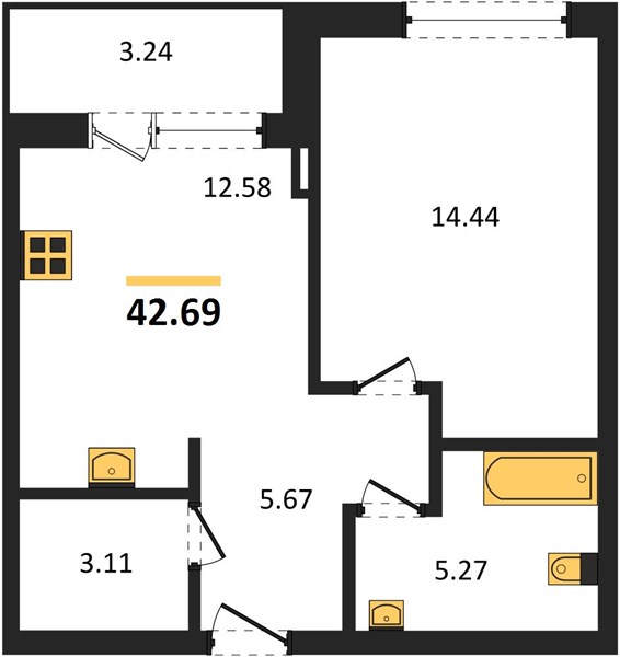 Квартира 1-комнатная квартира