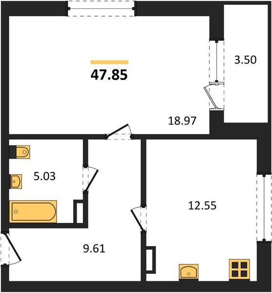 Квартира 1-комнатная квартира