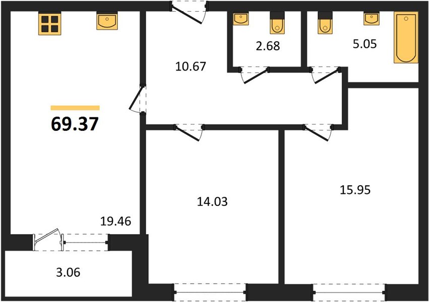 Квартира 2-комнатная квартира