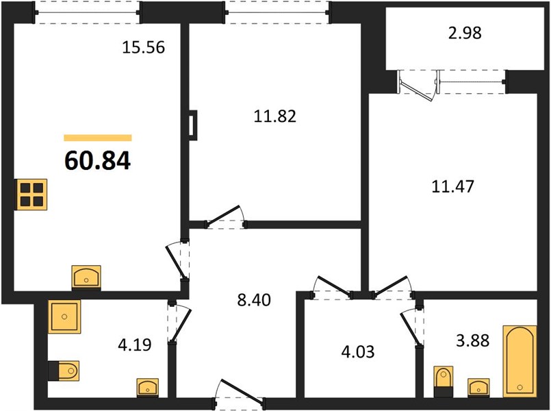 Квартира 2-комнатная квартира