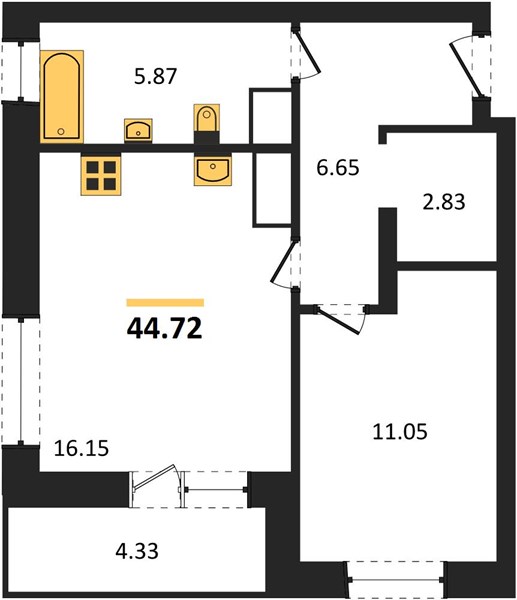 Квартира 1-комнатная квартира