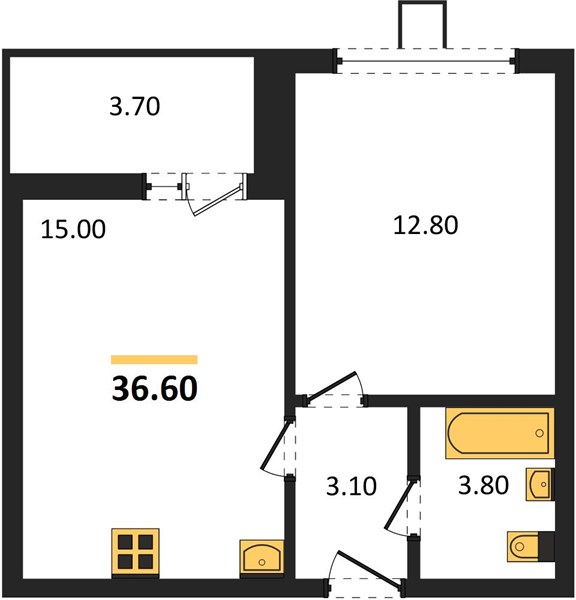 Квартира 1-комнатная квартира