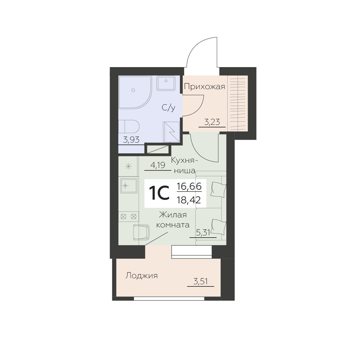 Квартира Студия