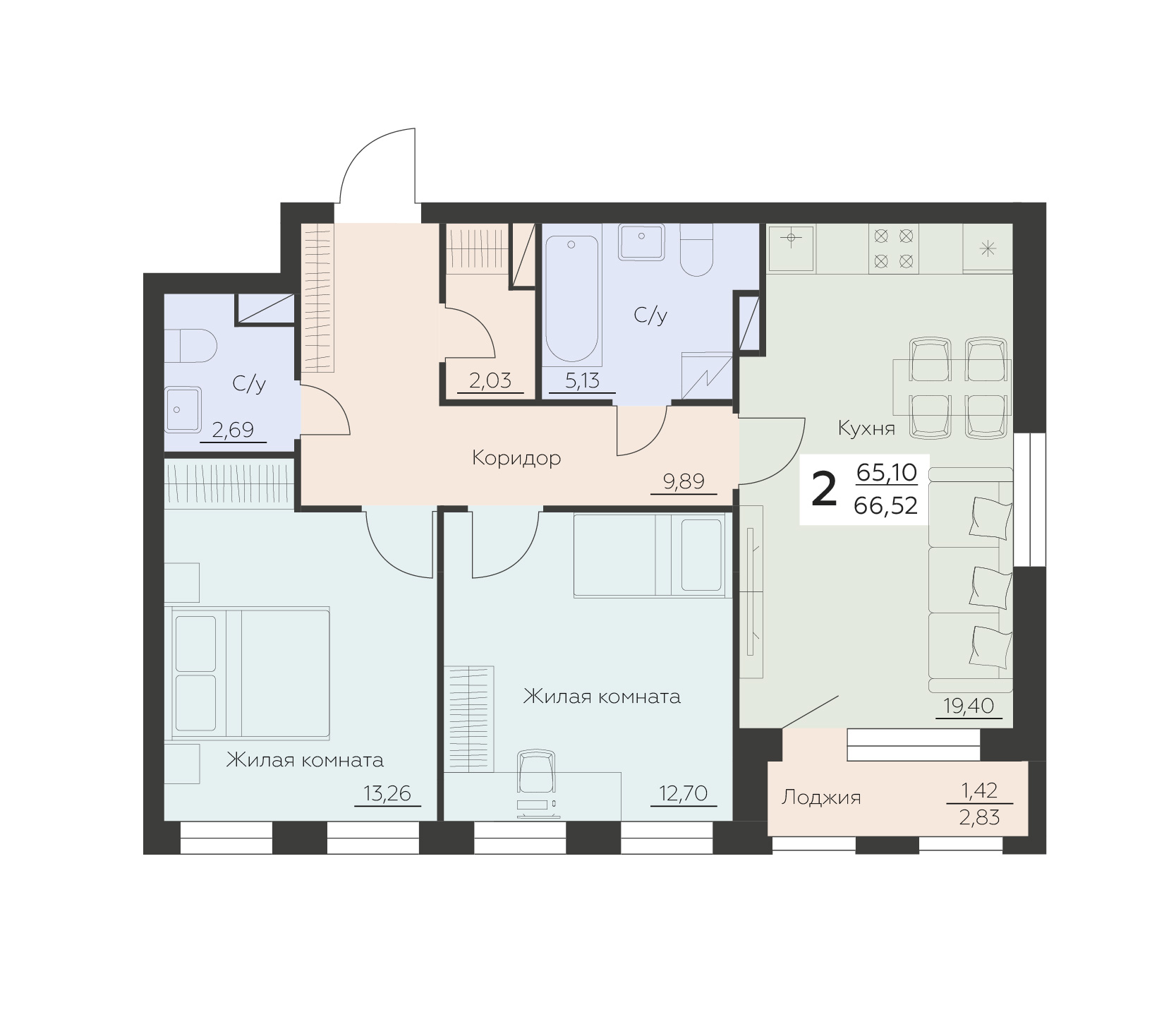 Квартира 2-комнатная квартира