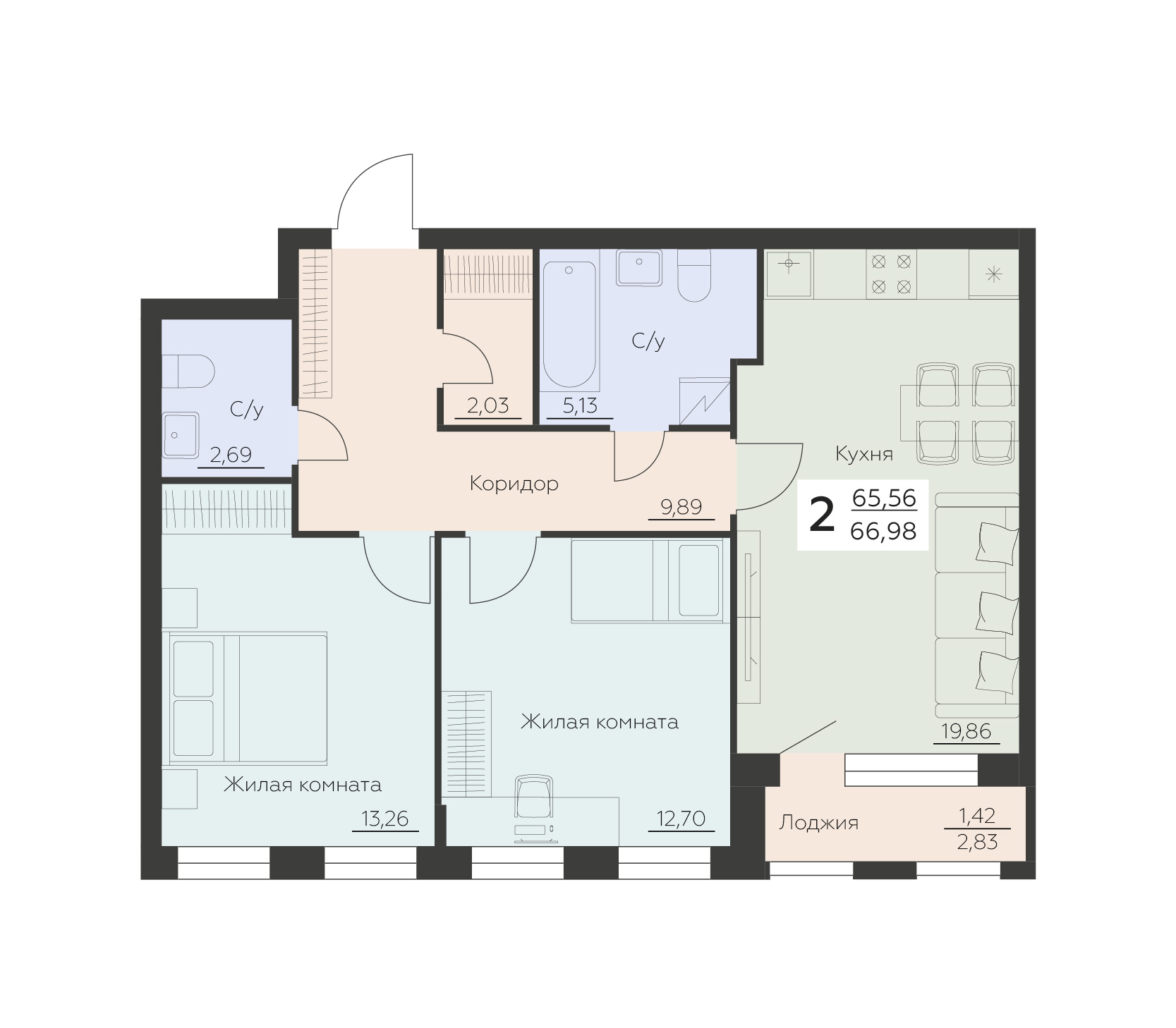 Квартира 2-комнатная квартира