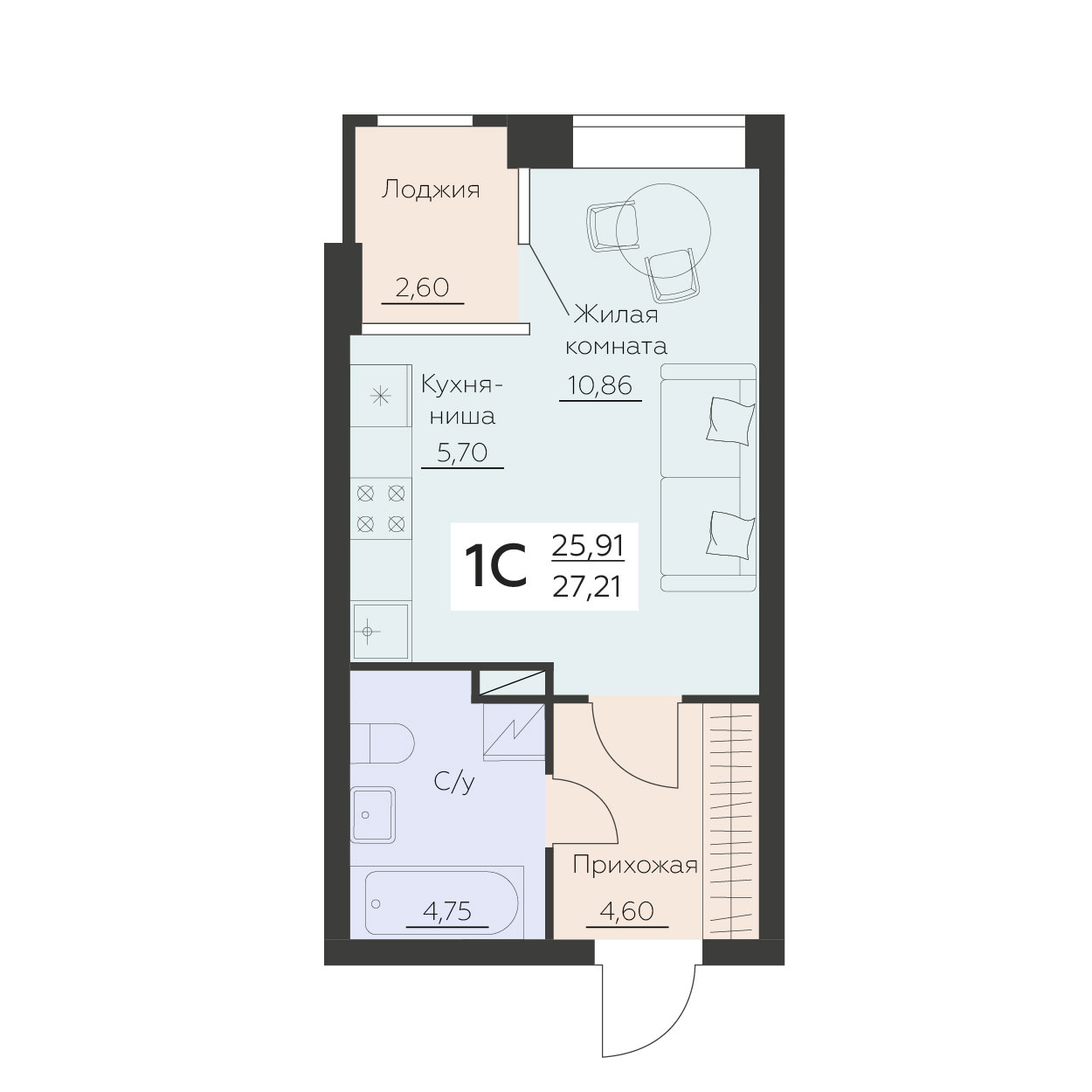 Квартира Студия