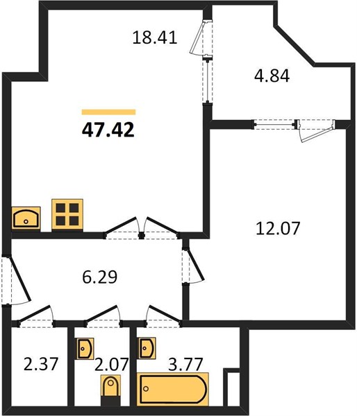 Квартира 1-комнатная квартира