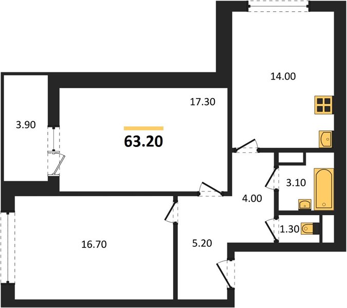 Квартира 2-комнатная квартира