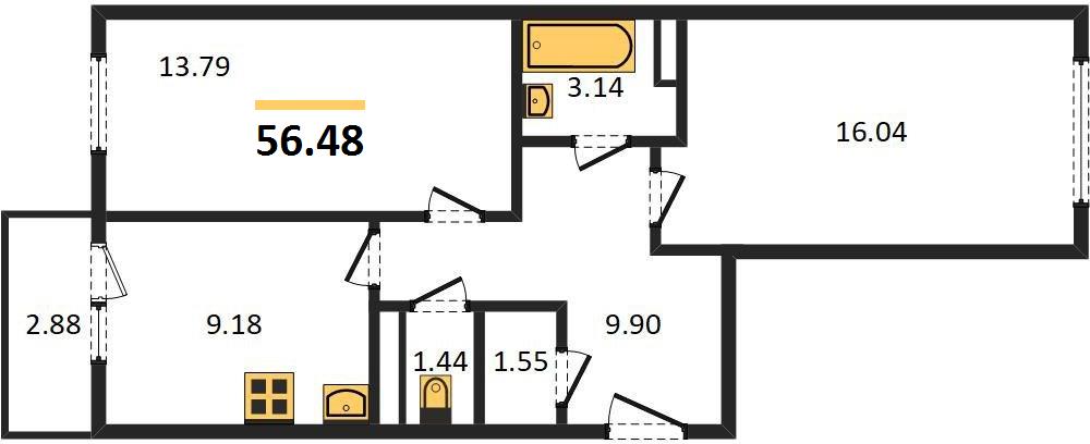 Квартира 2-комнатная квартира